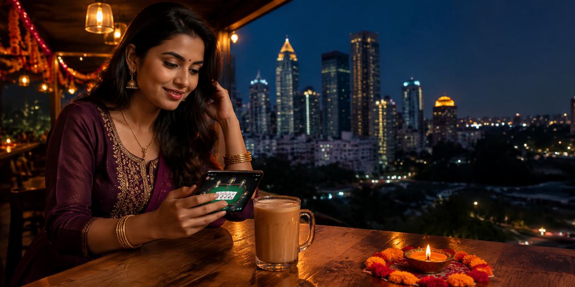 Pemain muda menikmati permainan kad popular Teen Patti di Petaling Jaya